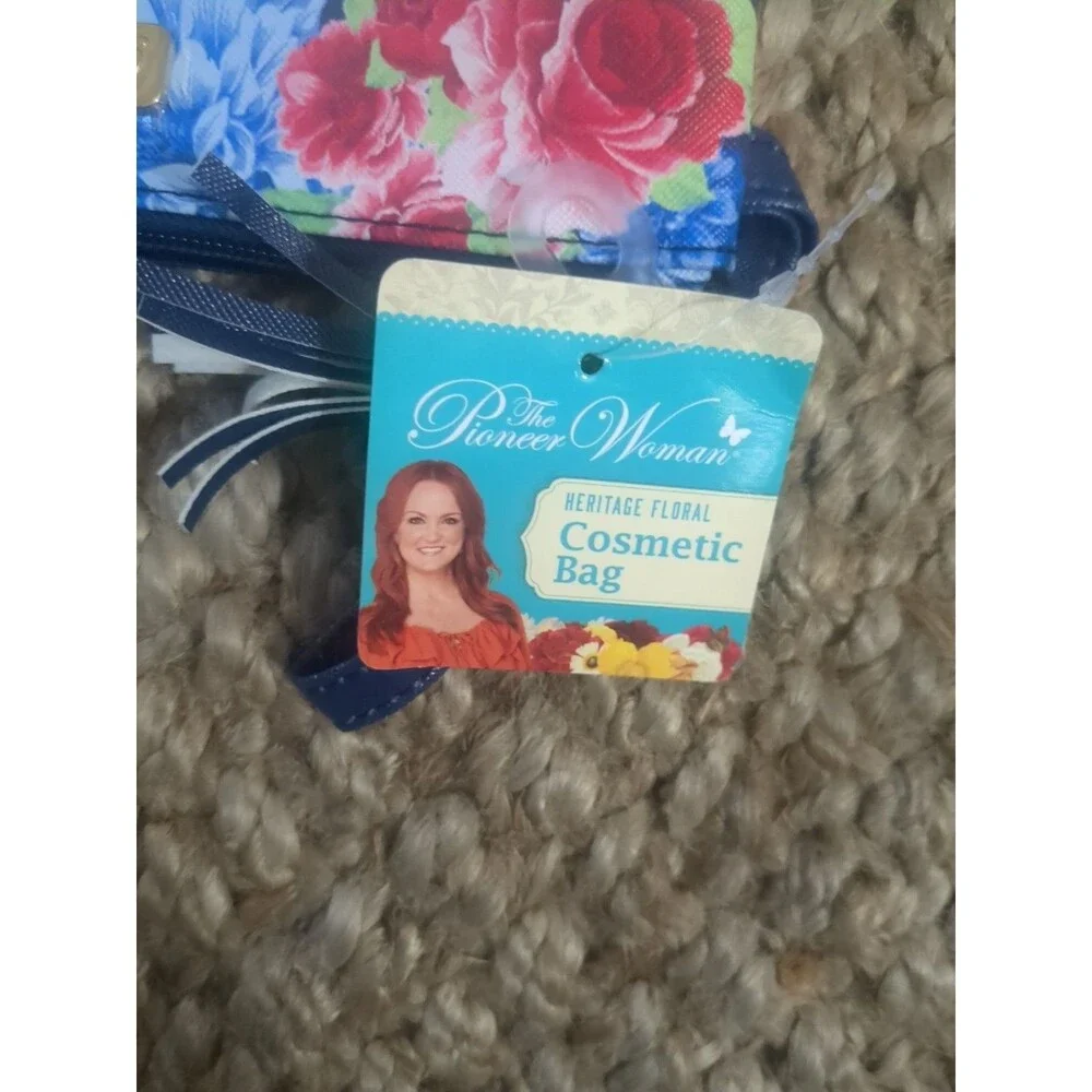 2 PIONEER WOMAN HERITAGE FLORAL MAKEUP COSMETIC BAG TRAVEL WALLET